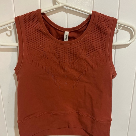 Athleta Tops - Athleta Rust-Colored Sleeveless Conscious Crop Muscle Tee Size S/M
